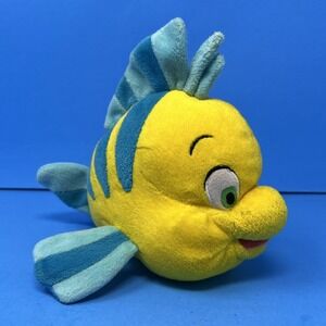 Vintage Little Mermaid Flounder Stuffed Plush Toy Walt Disney World Disneyland
